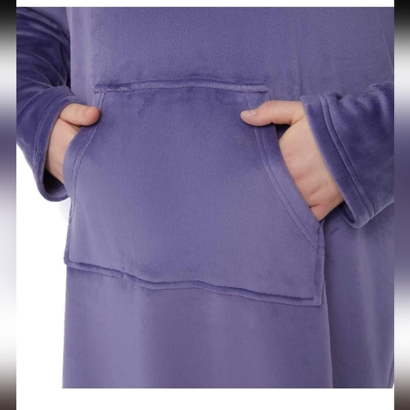 32 Degrees Purple Hooded Sleeplounger Gown Velour Velvet Size Large - Picture 4 of 13